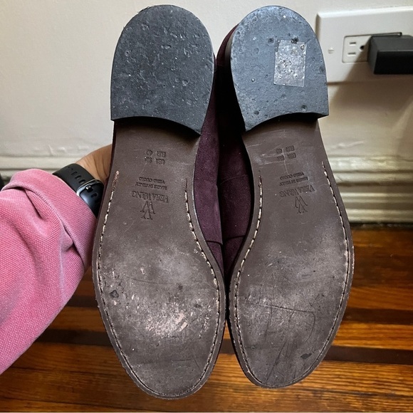 Vera Wang Audrey Dark Plum Purple Suede Penny Loafers, Size 40 9M - Picture 7 of 7